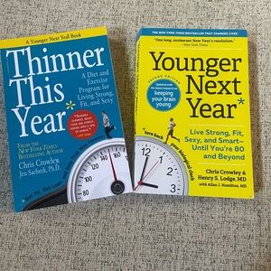 Thinner This Year & Younger Next Year Book Collection with Clock